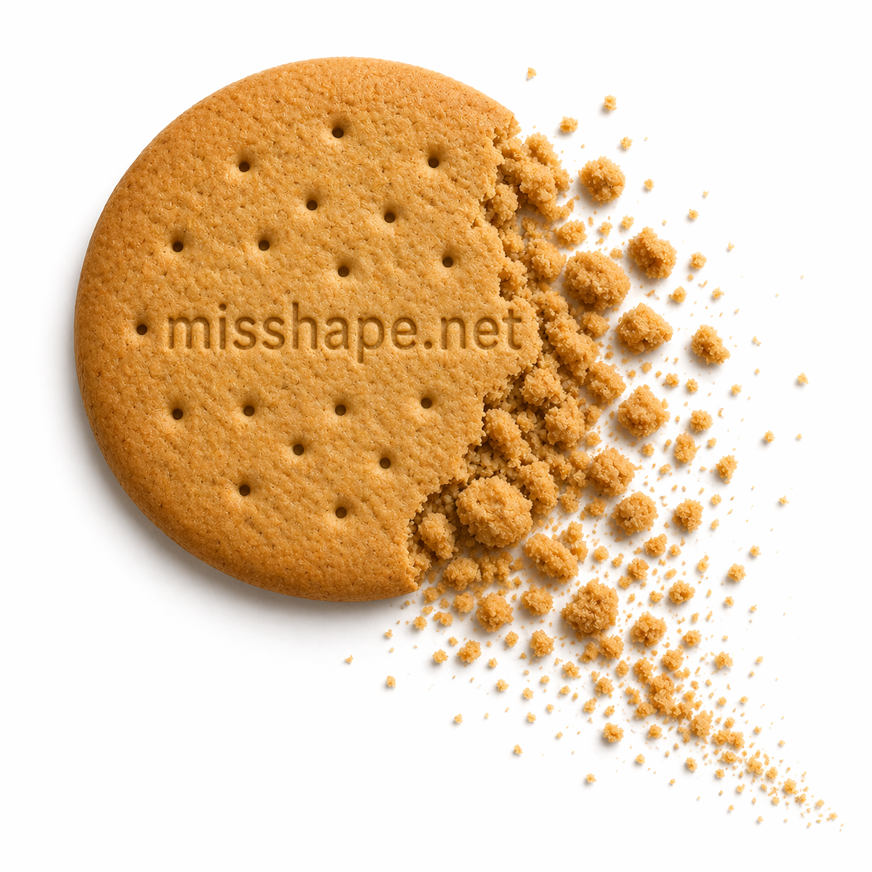 A photorealistic digestive biscuit
